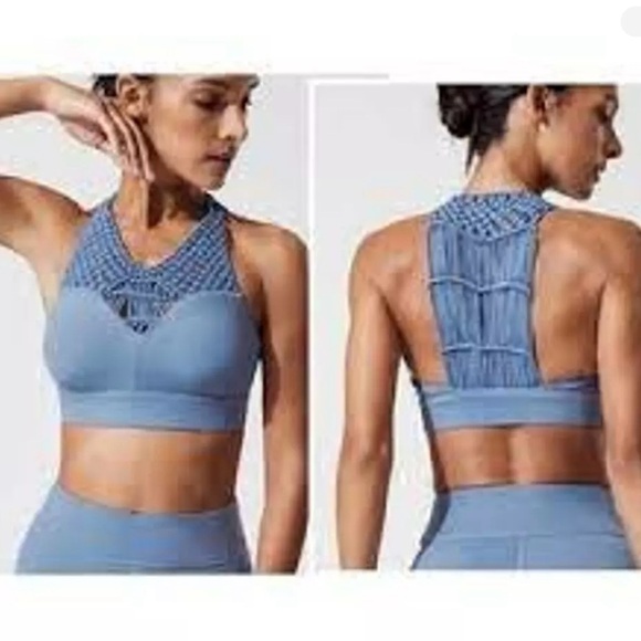 Carbon38 Sayang Canggu Macrame Crochet Sports Bra in Dusty Blue Limited Edition - Picture 7 of 7